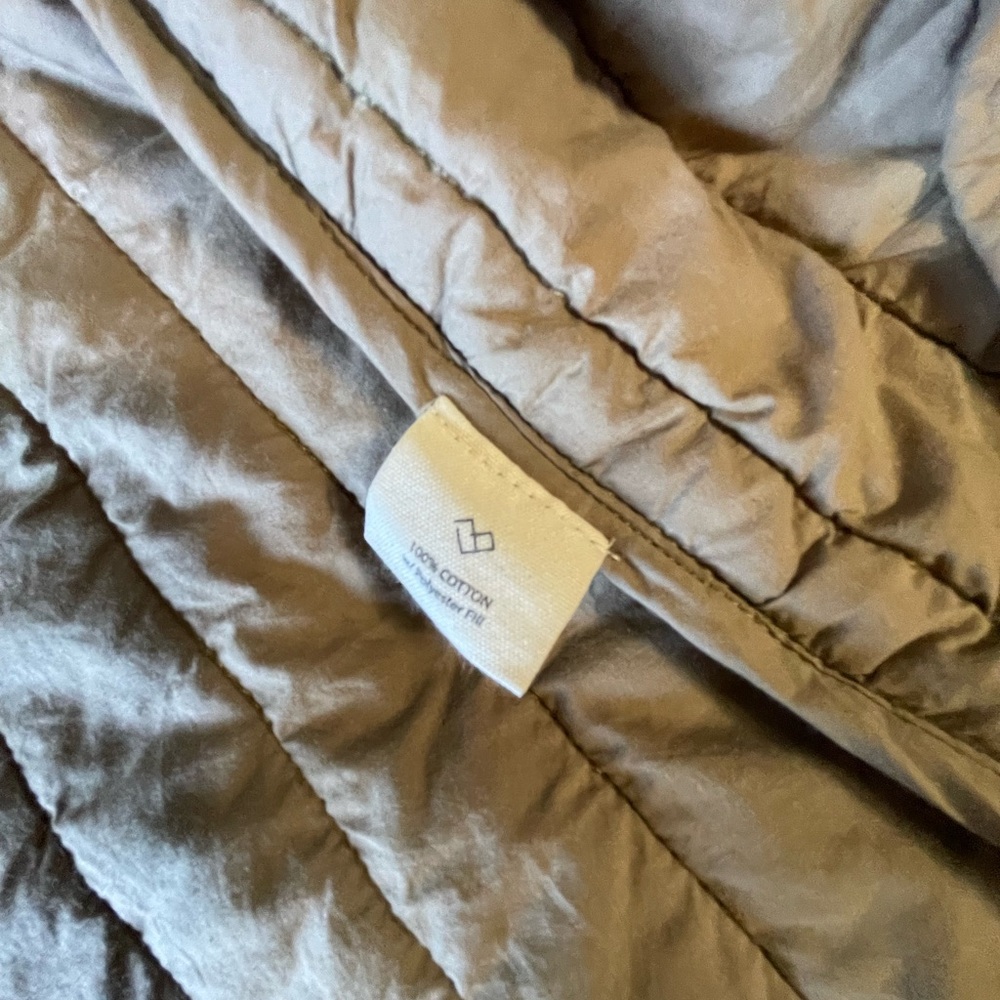 MICAELA GREG The Straight Quilt Jacket in Faded Olive Hooded Coat Cotton Size M - Picture 13 of 16